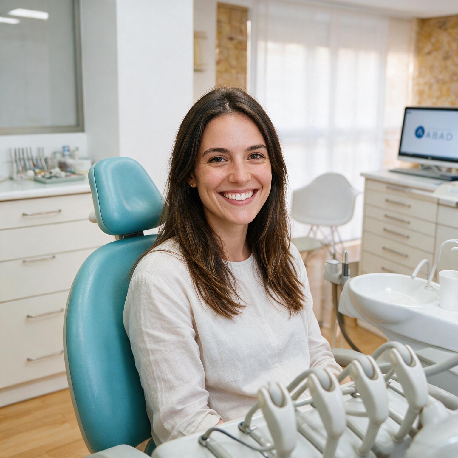 Paciente sonriendo tras un tratamiento de estética dental en Instituto Dental ABAD, Murcia